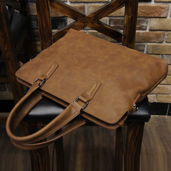 Brand Crazy horse pu leather men bags vintage business leather briefcase men s Briefcase men travel