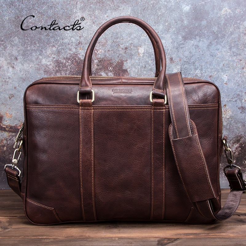 Contact’s High Quality Cow Leather Briefcase / Laptop Bags