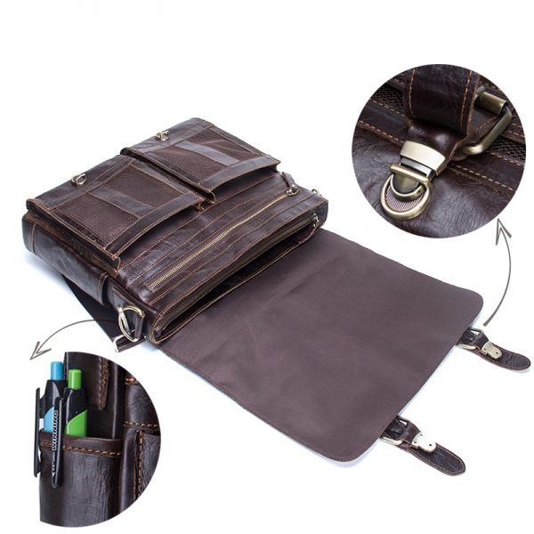 CONTACT S men s briefcase genuine leather business handbag laptop casual large shoulder bag vintage messenger