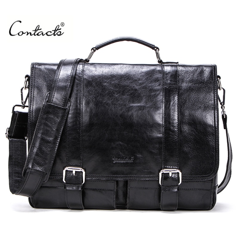 Contact’s Large Vintage Leather Men’s 13 inch Laptop Bags