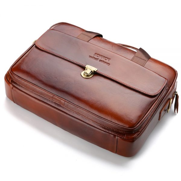 Cowhide Leather Business Bag Handbag Men Genuine Leather Bag Laptop Messenger Bags High Quality  inch
