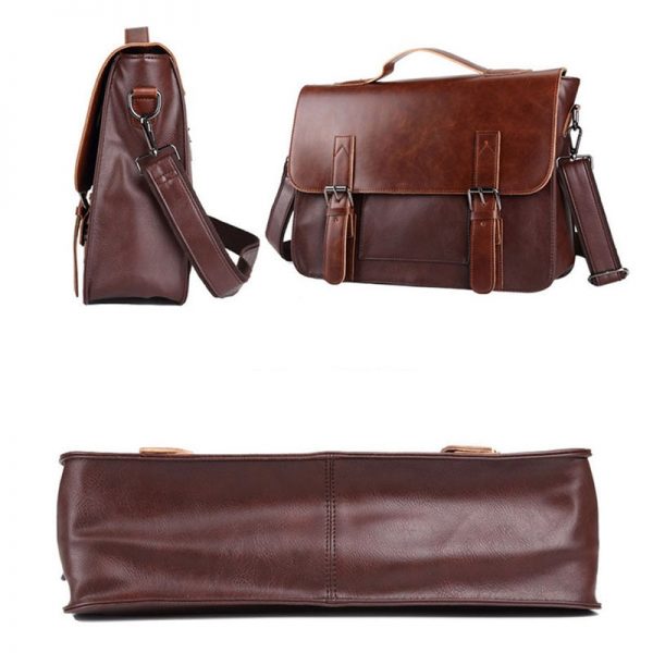 Crazy Horse Artificial Leather Business Handbag Laptop Briefcases for Men Leather Casual Men Bag Messenger Shoulder