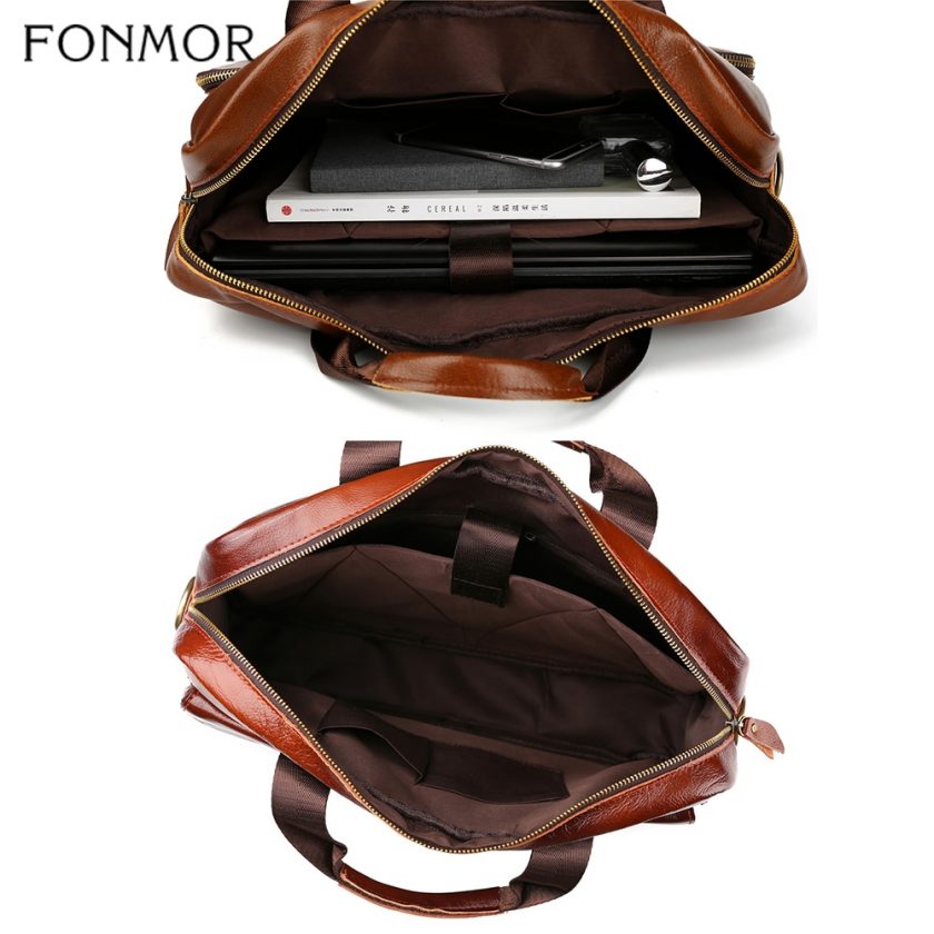 Fonmor’s Genuine Leather Cowhide Men’s Fashion Laptop Bags