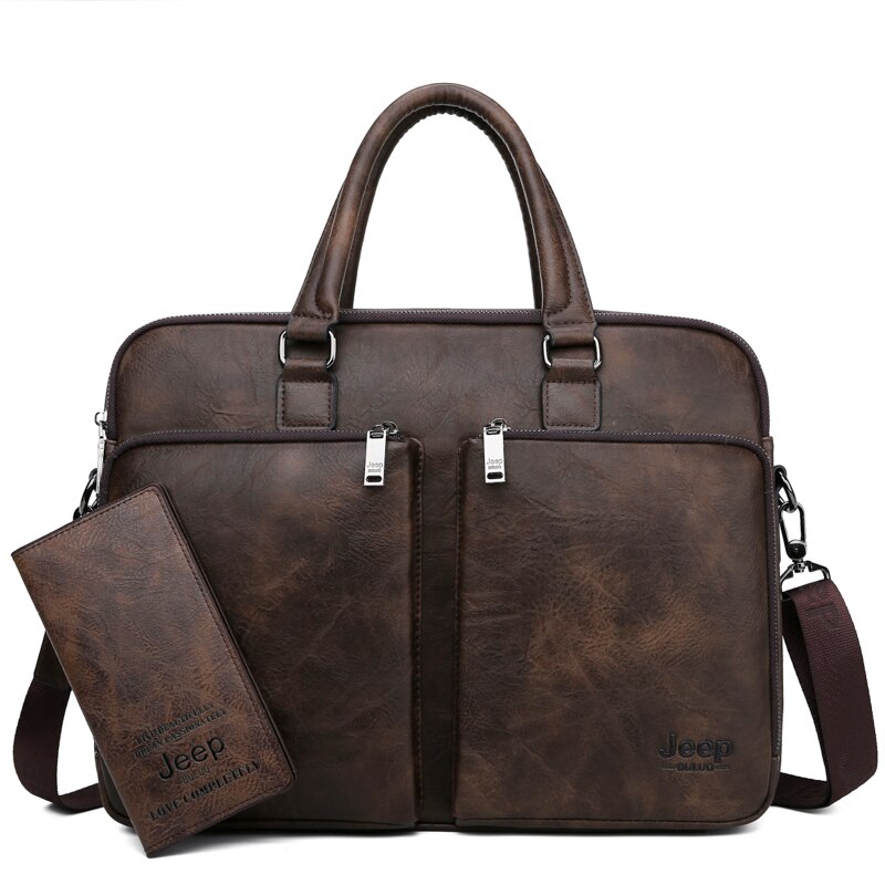 JEEP BULUO’s High Quality and Large Capacity Leather Laptop Bags