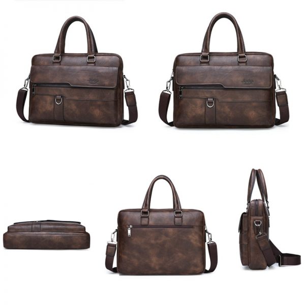 JEEP BULUO Brand Man Business Briefcase Bag Split Leather High Quality Men office Bags For