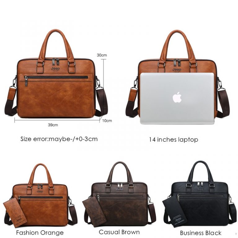 JEEP BULUO’s High Quality Leather Laptop Bags for 13.3 inch Laptops