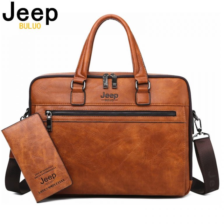 JEEP BULUO’s High Quality Leather Laptop Bags for 13.3 inch Laptops