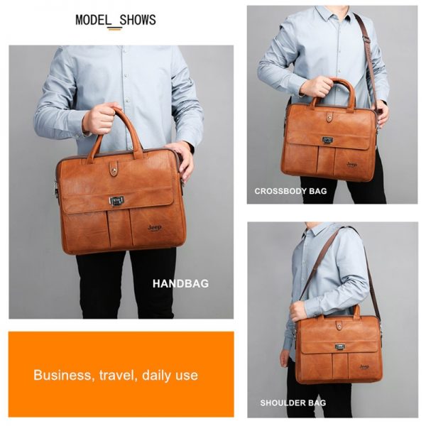 JEEP BULUO Man Briefcase Big Size  inches Laptop Bags Business Travel Handbag office Business Male