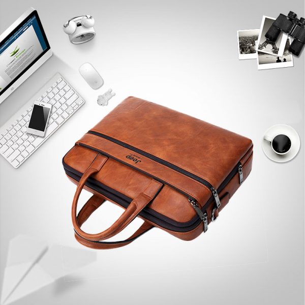 JEEP BULUO Men s Briefcase Bags For  Laptop Man Business Bag Pcs Set Handbags High