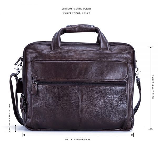 JOYIR Men Briefcases Genuine Leather Handbag  Laptop Briefcase Messenger Shoulder Crossbody Bag Men s Bag