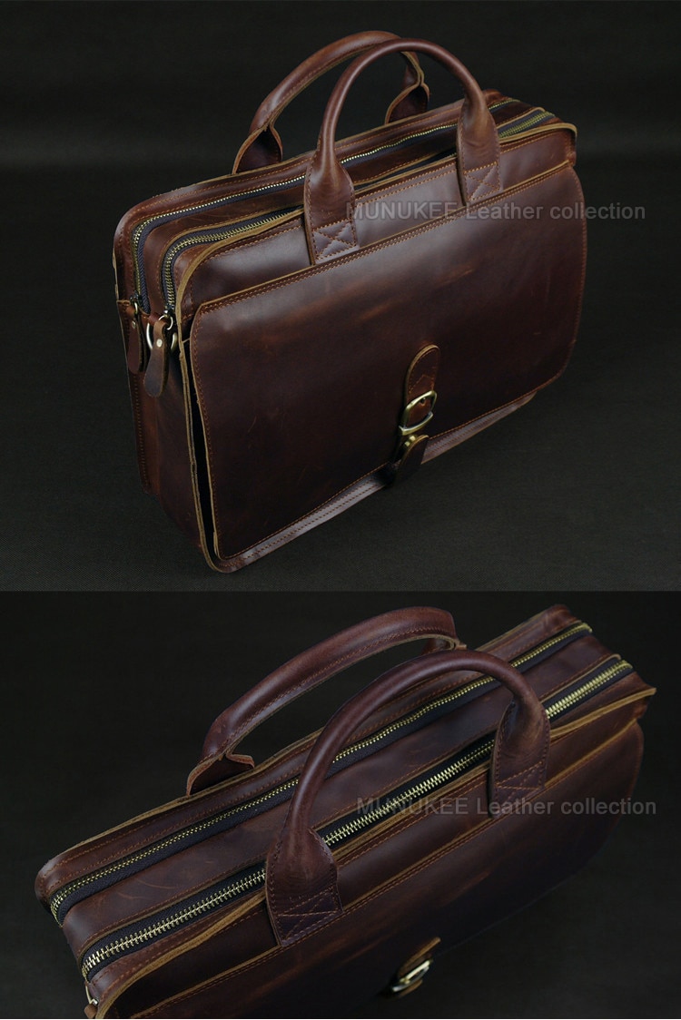 Luxury Genuine Leather Men’s Briefcase / Laptop Bags for 15 inch Laptops