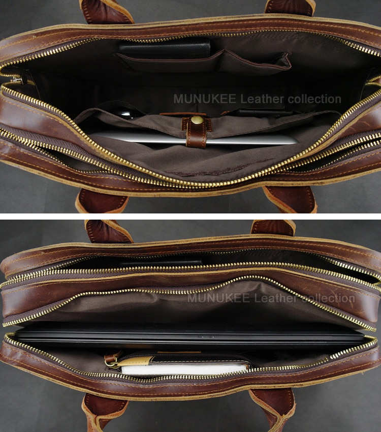 Luxury Genuine Leather Men’s Briefcase / Laptop Bags for 15 inch Laptops