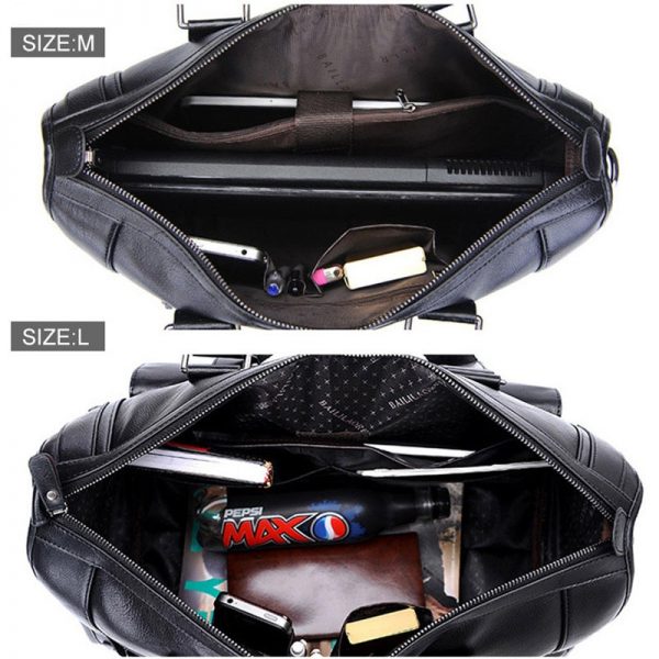 Men Leather Black Briefcase Business Handbag Messenger Bags Male Vintage Shoulder Bag Men s Large Laptop