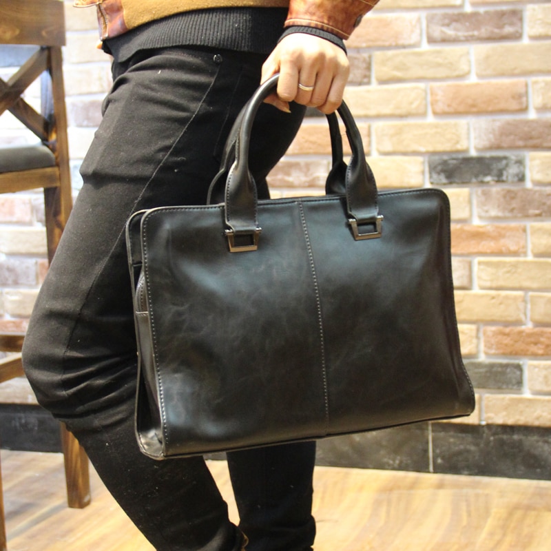 Soft Leather Casual Crossbody Shoulder Laptop Bags for Men