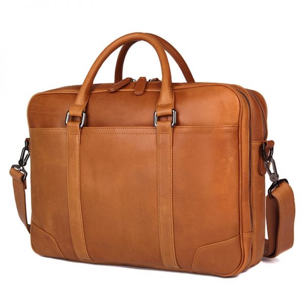 Nesitu High Quality Black Brown Genuine Leather Men Briefcase Messenger Bags Business Travel Bag  Laptop