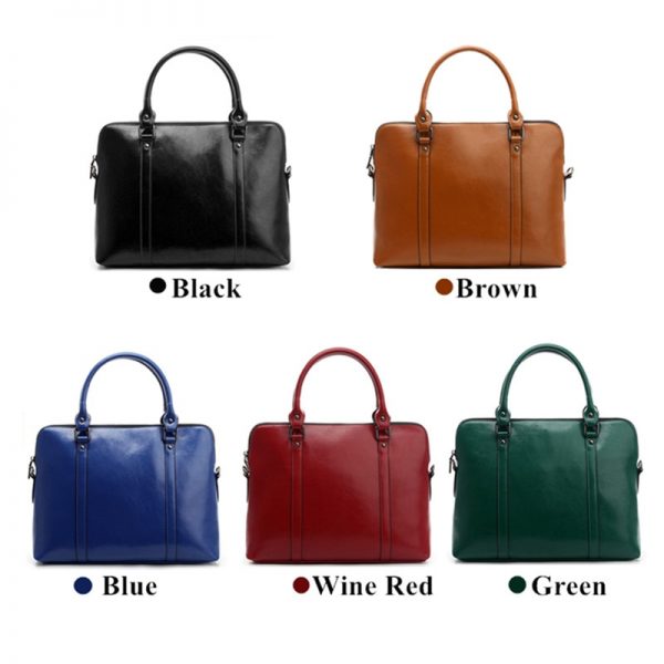 Oyixinger New  Genuine Leather Briefcase For Woman  inch Laptop Bag Women s Handbags Office