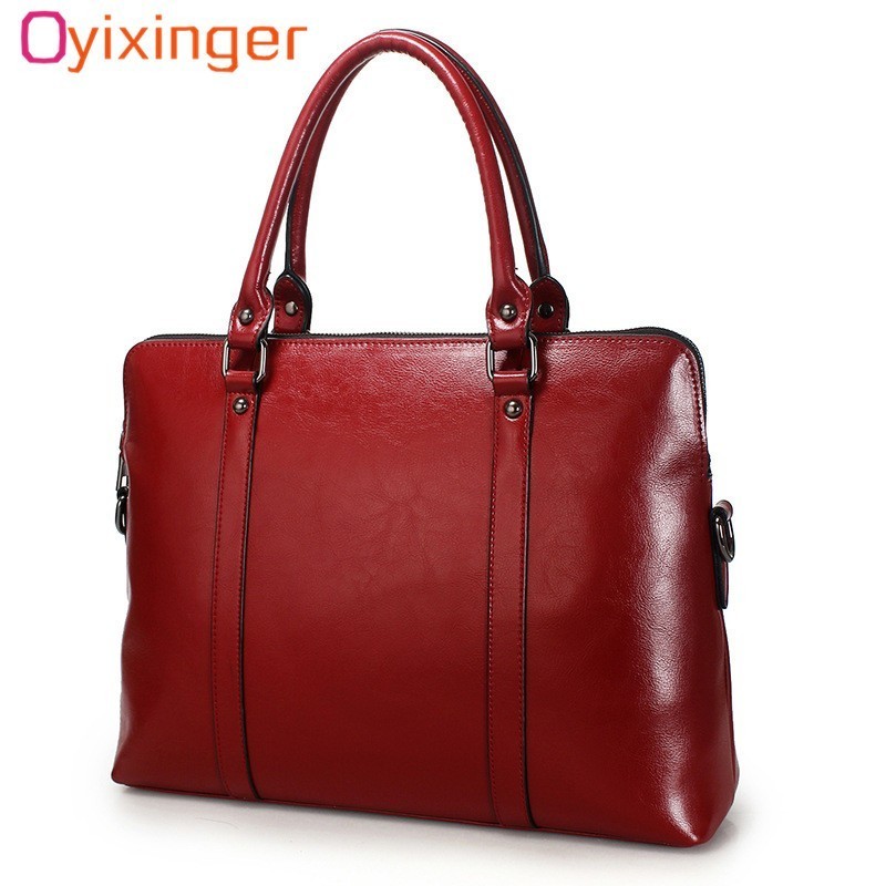 Oyixinger Genuine Leather 14 inch Laptop / Shoulder Bags for Women