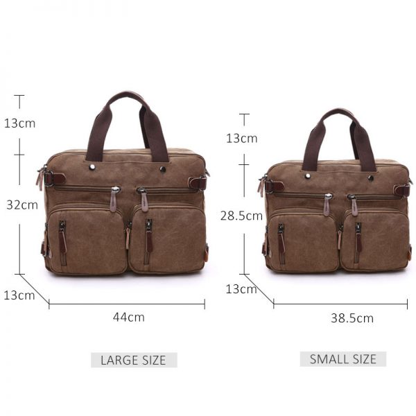 Scione Men Canvas Bag Leather Briefcase Travel Suitcase Messenger Shoulder Tote Back Handbag Large Casual Business