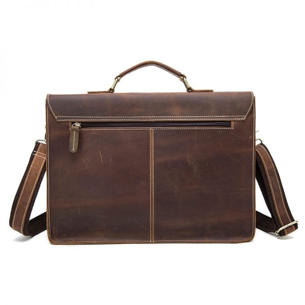 WESTAL Business Briefcases Bag Men for Lawyer Vintage Crazy Horse Leather Laptop Briefcases Bag inch Office