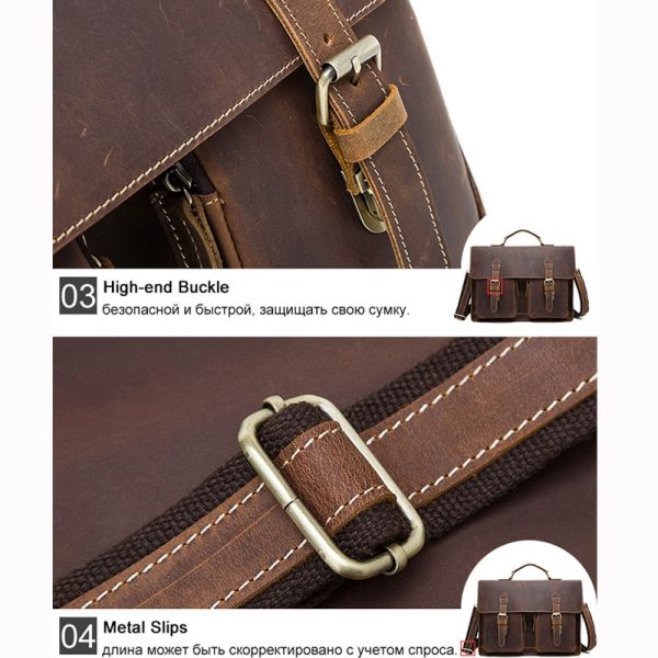 WESTAL Business Briefcases Bag Men for Lawyer Vintage Crazy Horse Leather Laptop Briefcases Bag inch Office