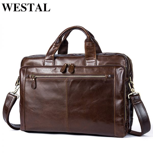 Westal’s Genuine Leather Multi-purpose Briefcase Bags for Men