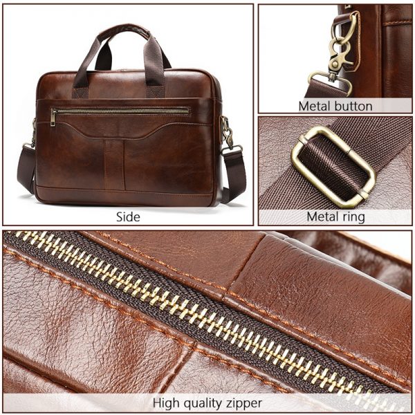 WESTAL Men s Briefcase Men s Bag Genuine Leather Laptop Bag Leather Computer Office Bags for