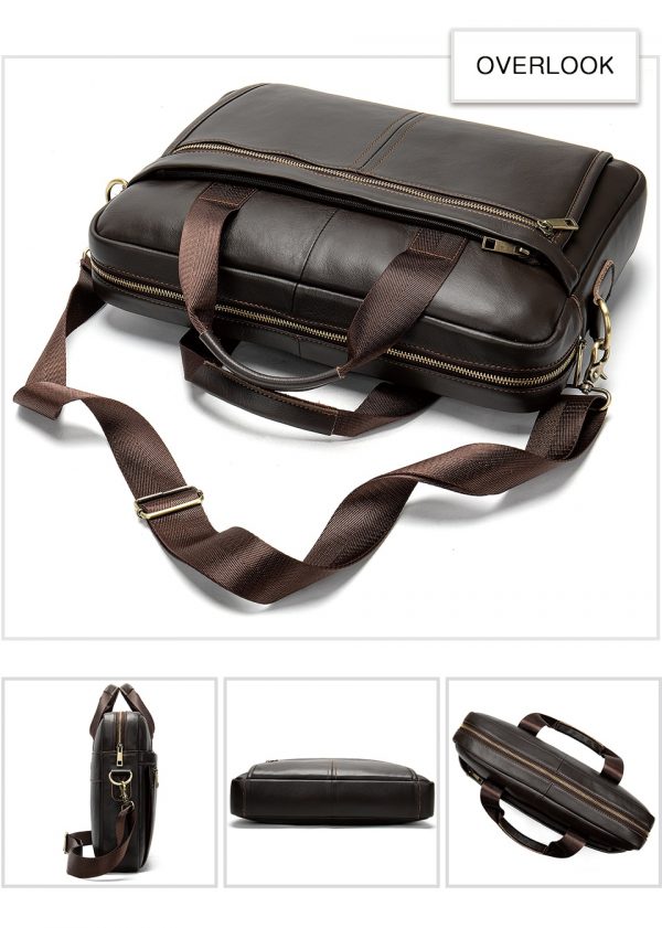 WESTAL briefcase messenger bag men s genuine leather  laptop bag men s briefcases office business