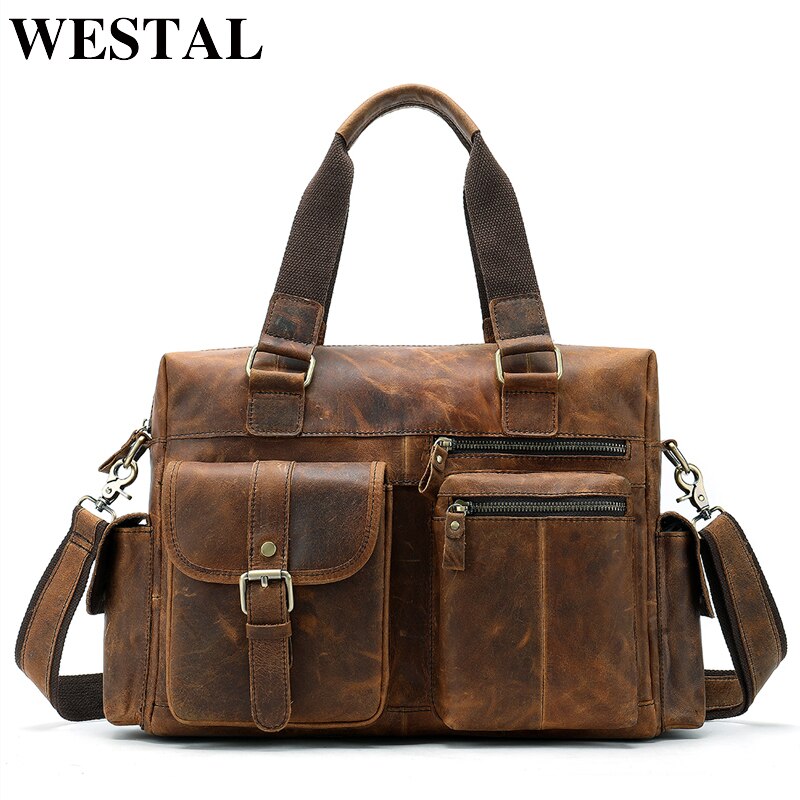 WESTAL’s High Quality Leather Vintage Multi-purpose Laptop Bags