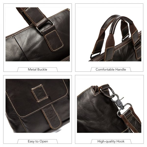 WESTAL men s briefcases men s bags genuine leather laptop bag leather work office bags for