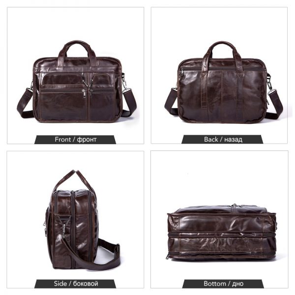 WESTAL men s genuine leather bag for men s briefcase office bags for men leather laptop