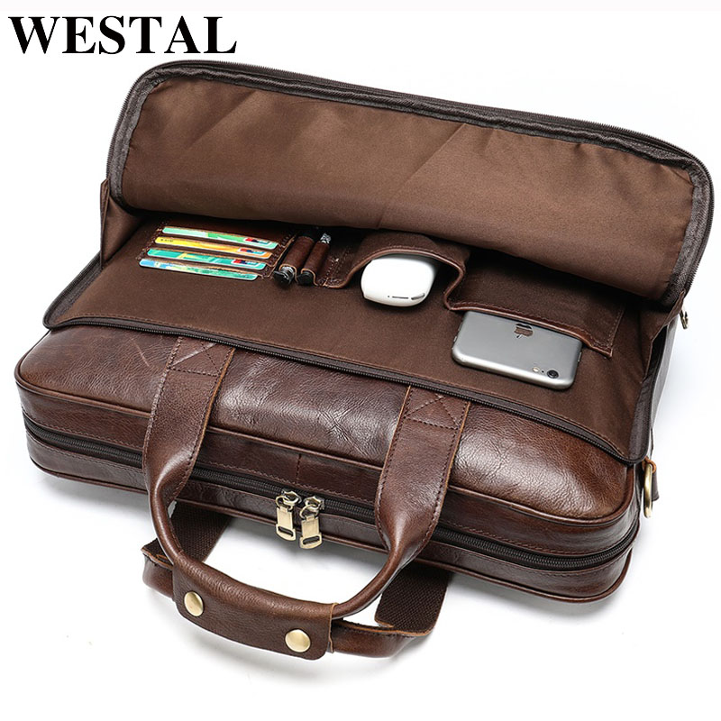WESTAL’s High Quality Genuine Leather Men’s Laptop Bags