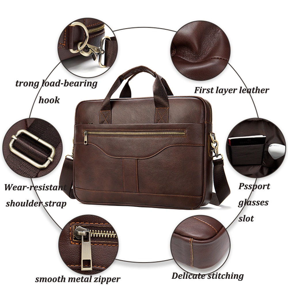 WESTAL Men's Designer Bags for ipad Messenger Bag Genuine Leather