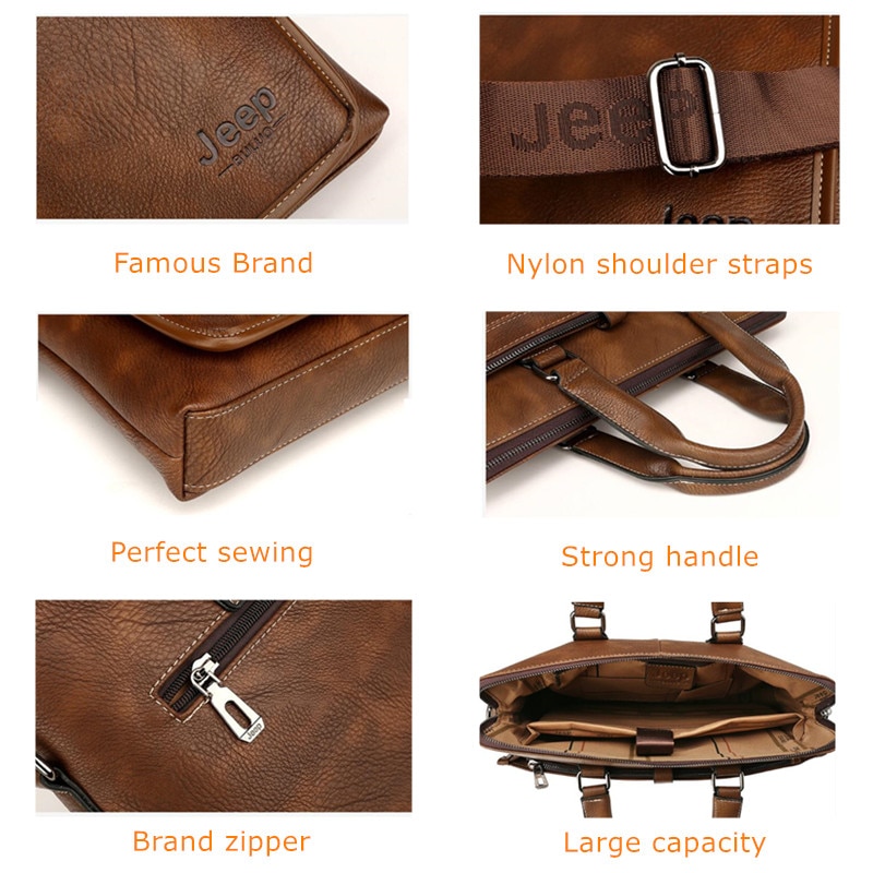 JEEP BULUO’s Stylish and Luxurious Men’s Shoulder Laptop Bags