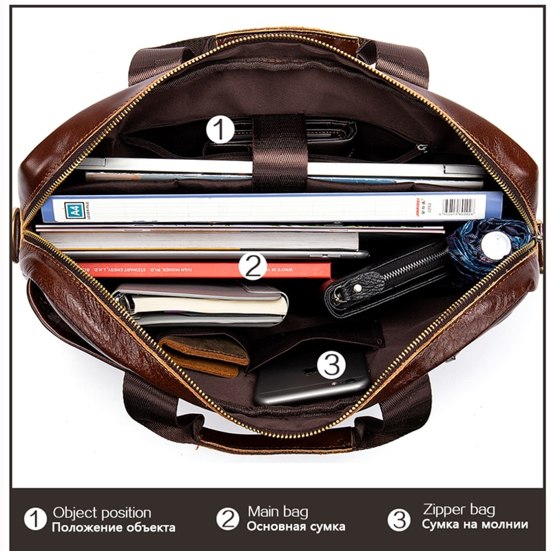 WESTAL’s Genuine Leather Business Briefcase / Laptop Bags for Men