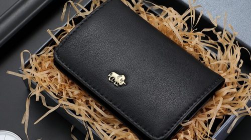 Bison Denim Genuine Leather Men’s Slim Card Holder Wallets