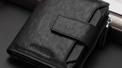 Bison Denim Genuine Cowhide Leather Men’s Trifold Wallets