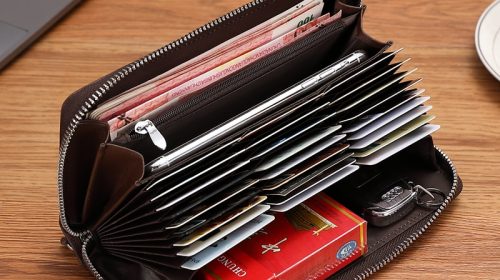 Bison Denim Genuine Leather RFID Blocking Men’s Long Zipper Wallets