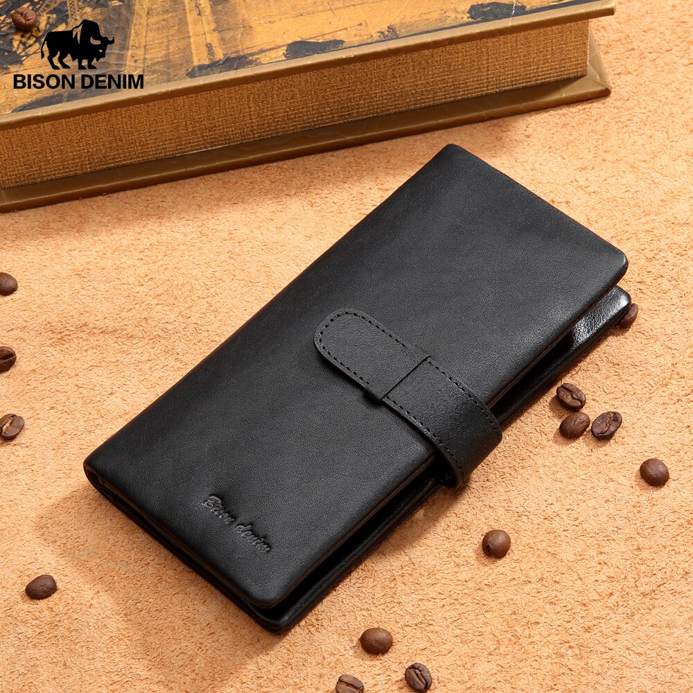 Cool Genuine leather long wallet for men phone clutch Long wallets for