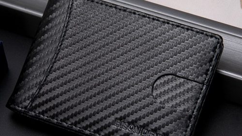 Bison Denim RFID Blocking Carbon Fiber Bi-fold Men’s Wallets