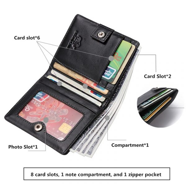 Bison Denim Genuine Leather RFID Blocking Men’s Short Designer Wallets - Image 3