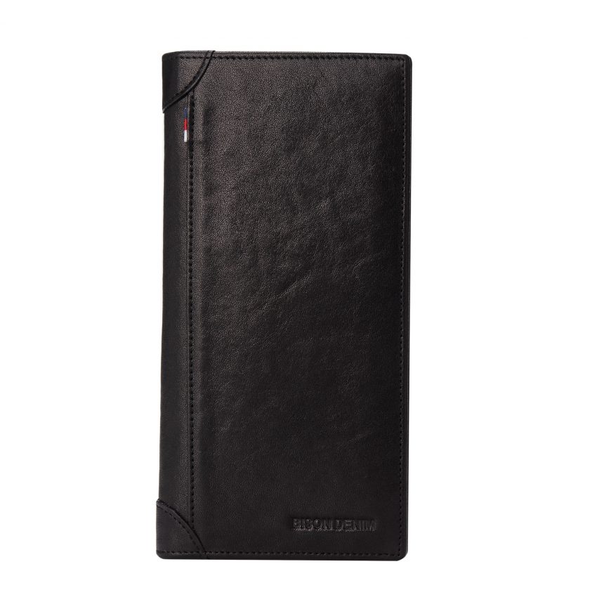 Bison Denim Genuine Cow Leather Long Wallets for Men