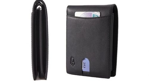 Bison Denim Genuine Cowhide Leather Ultra-thin Card Holder Wallets for Men
