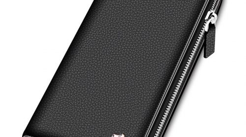 Bison Denim Luxury Genuine Leather Men’s Casual Zipper Wallets