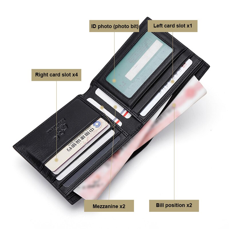 Bison Denim RFID Blocking PVC Bi-fold Short Wallets for Men