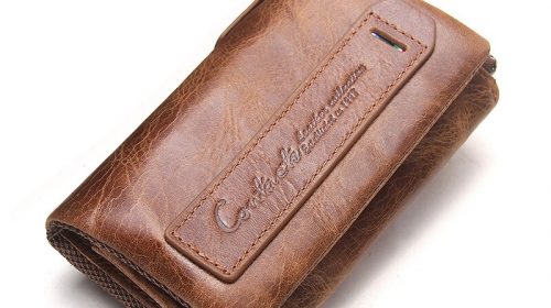 Contact’s Vintage Crazy Horse Leather Men’s Designer Wallets