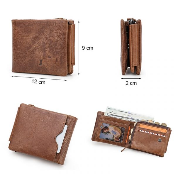 Contact’s Leather Tri-fold Men’s Designer Vintage Wallets - Image 4