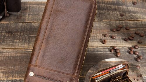 Contact’s Genuine Leather Large Capacity Designer RFID Wallets for Men