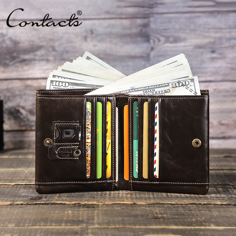 Contact’s Genuine Leather Men’s Vintage RFID Mini Wallets