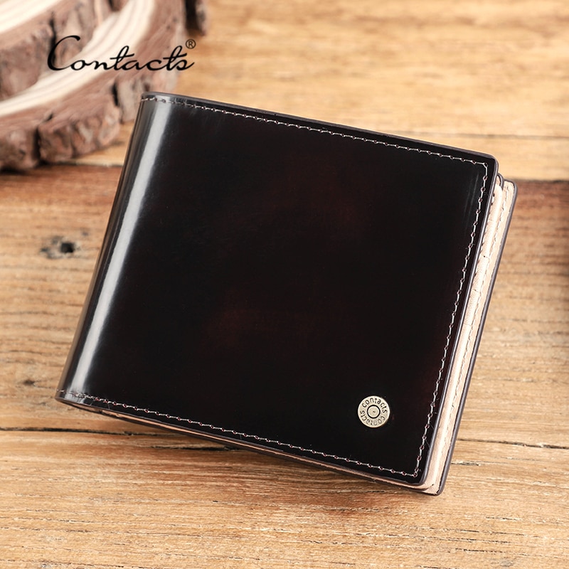 Contact's Genuine Leather Luxury Designer Short RFID Wallets for Men