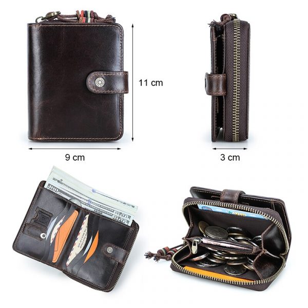 Contact’s Genuine Leather Men’s Luxury Small Wallets - Image 3